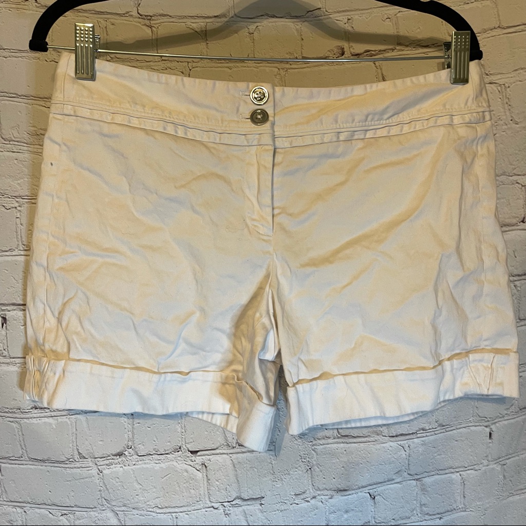 Whbm White Cuffed Shorts 6